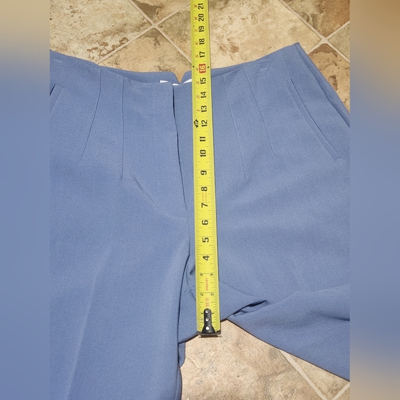 NINE WEST Women's High-Waist Pleated Pants- Light Blue with zipper  front Sz 14L - Picture 8 of 11